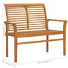 vidaXL Gartenbank mit Beige Auflage 112 cm Massivholz Teak