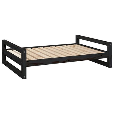 vidaXL Hundebett Schwarz 105,5x75,5x28 cm Massivholz Kiefer