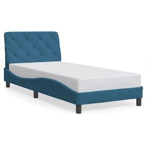vidaXL Bettgestell ohne Matratze Blau 90x190 cm Samt