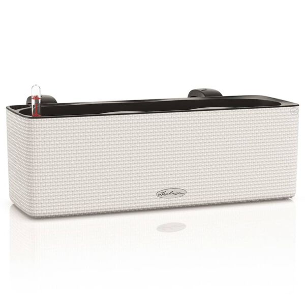 LECHUZA Blumenkasten CUBE color triple mit Halter Weiß 13680