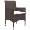 vidaXL 9-tlg. Garten-Essgruppe Poly Rattan und Glas Braun