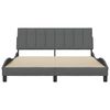vidaXL Bettgestell ohne Matratze "Hanko" Dunkelgrau 160x200 cm Stoff
