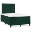 vidaXL Boxspringbett mit Matratze & LED Dunkelgr&uuml;n 120x190 cm Samt