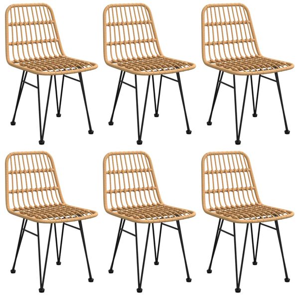 vidaXL 7-tlg. Garten-Essgruppe Poly Rattan