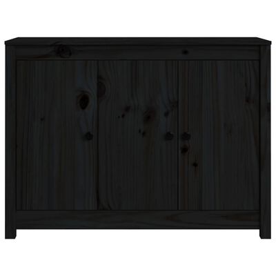 vidaXL Sideboard Schwarz 100x35x74 cm Massivholz Kiefer