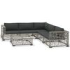 vidaXL 6-tlg. Garten-Lounge-Set mit Auflagen Poly Rattan Grau