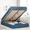 vidaXL Bettgestell mit Matratze mit Matratze 2 pcs Blau Samt