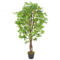 vidaXL Künstliche Pflanze Ahornbaum mit Topf Grün 120 cm