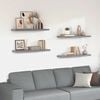 vidaXL Schwebende Wandregale 4 Stk. Grau 90x23,5x3,8cm MDF