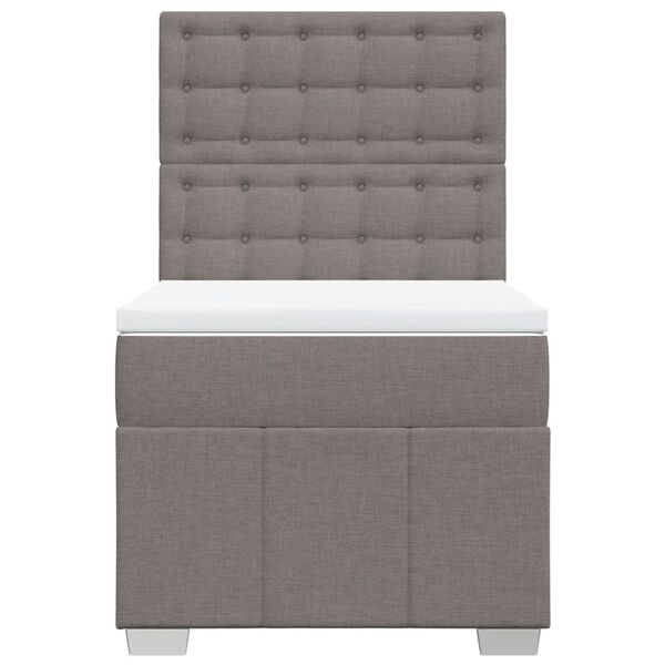vidaXL Boxspringbett mit Matratze Taupe 80x200 cm Stoff
