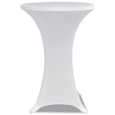 2 x Tischhusse für Stehtisch Stretchhusse Ø80 cm weiß