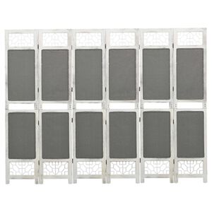 vidaXL 6-tlg. Raumteiler Grau 210x165 cm Stoff