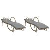 vidaXL Sonnenliegen 2 Stk. mit Auflagen Beige Poly Rattan