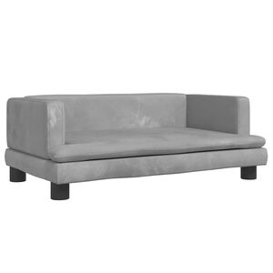 vidaXL Hundebett Hellgrau 80x45x30 cm Samt