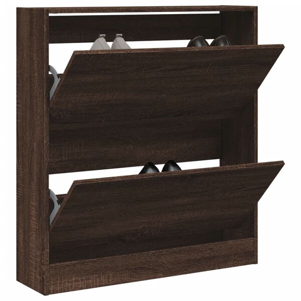 vidaXL Schuhschrank Braun Eichen-Optik 80x21x87,5 cm Holzwerkstoff