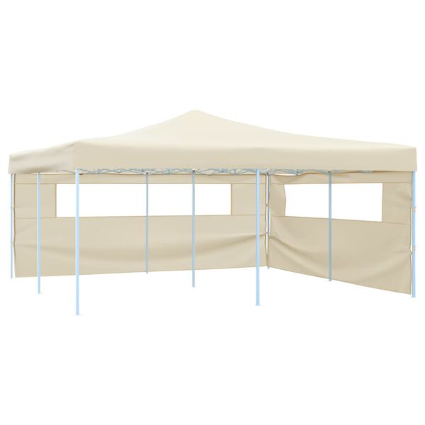 vidaXL Faltpavillon mit 2 Seitenw&auml;nden 5x5 m Creme