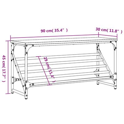 vidaXL Schuhregal Sonoma-Eiche 90x30x45 cm Holzwerkstoff