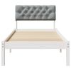 vidaXL Bettgestell Wei&szlig; und Hellgrau 75 x 190 cm Massivholz Kiefer