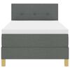 vidaXL LED Boxspringbett mit Matratze Dunkelgrau 90 x 200 cm Stoff