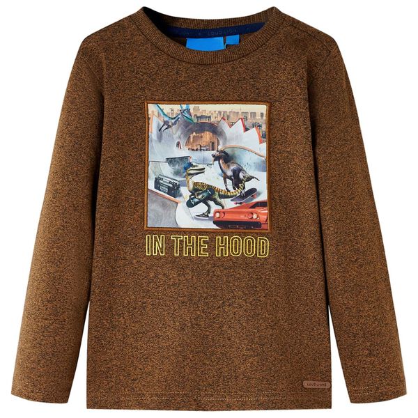 Kinder-Langarmshirt Cognac Melange 128