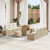 vidaXL Garten-Sofa-Set mit Kissen 9 pcs Beige Poly Rattan