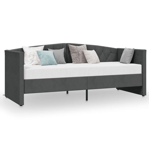 vidaXL Tagesbett USB Dunkelgrau Samt 90x200 cm