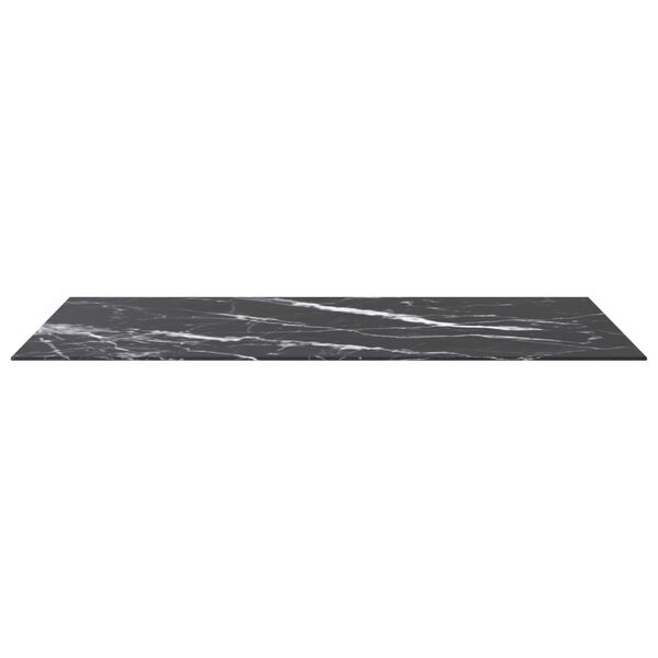 vidaXL Tischplatte Schwarz 120x65 cm 8 mm Hartglas in Marmoroptik