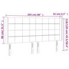 vidaXL LED Kopfteil Blau 203x16x118/128 cm Stoff