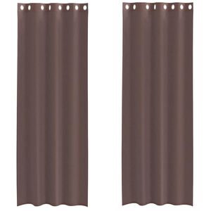 vidaXL Voile Vorh&auml;nge mit &Ouml;sen 2 Stk. Braun 140x260 cm