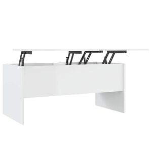 vidaXL Couchtisch Hochglanz-Wei&szlig; 102x50,5x46,5 cm Holzwerkstoff