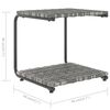 vidaXL 2-Personen-Sonnenliege mit Auflagen Poly Rattan Grau
