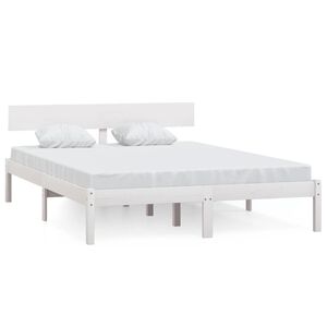 vidaXL Massivholzbett Wei&szlig; 120x190 cm