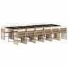 vidaXL 13-tlg. Garten-Essgruppe mit Kissen Beige Poly Rattan
