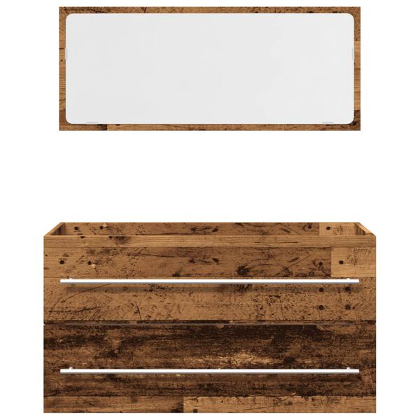 vidaXL 2-tlg. Badm&ouml;bel-Set Altholz-Optik Holzwerkstoff