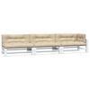 vidaXL Palettenkissen 7-tlg. Beige Stoff