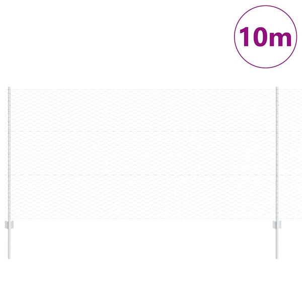 vidaXL Zaun mit Pfosten Silber 1,2 x 10 m Stahl