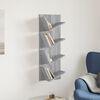 vidaXL Wand-B&uuml;cherregal mit 4 F&auml;chern Grau Sonoma 33x16x90 cm