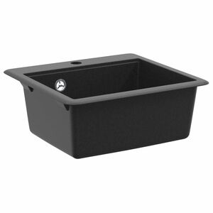 vidaXL Waschbecken 80% Quarz und 20% Harz 470 x 440 mm Schwarz