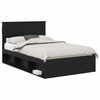 vidaXL Bettrahmen Uni Schwarz 120 x 200 cm Massives Kiefernholz