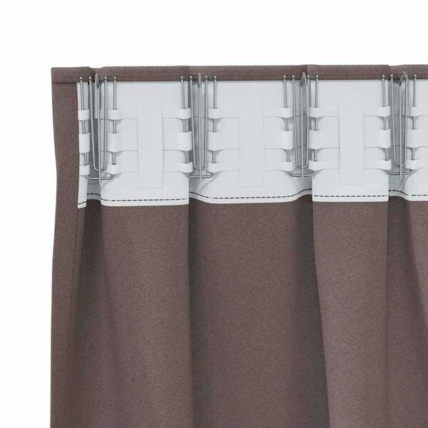 vidaXL Verdunkelungs-Vorh&auml;nge mit Ringen 2 pcs Dunkelbraun