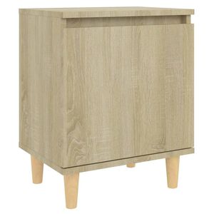 vidaXL Nachttisch mit Massivholz-Beinen Sonoma-Eiche 40x30x50cm