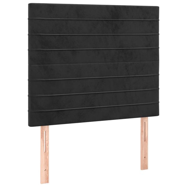 vidaXL LED Kopfteil Schwarz 90x5x118/128 cm Samt
