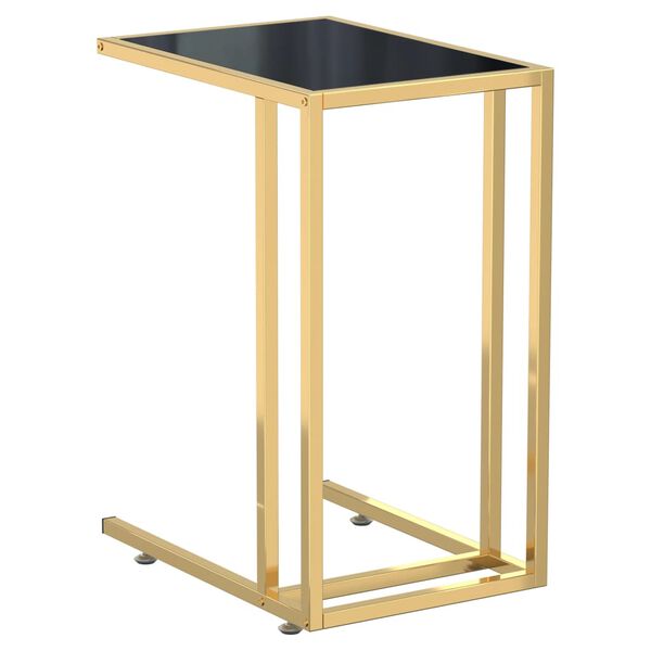 vidaXL Computer-Beistelltisch Schwarz 50x35x65 cm Hartglas