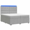 vidaXL LED Boxspringbett mit Matratze Hellgrau 200 x 200 cm Stoff