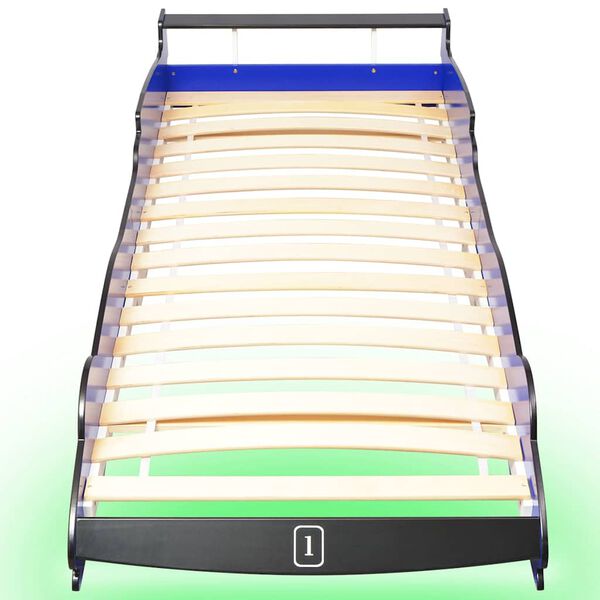 vidaXL Kinderbett mit LED im Rennwagen-Design 90 x 200 cm Blau