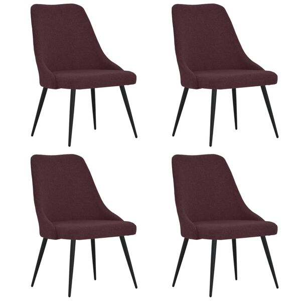 vidaXL Esszimmerst&uuml;hle 4 Stk. Lila Stoff