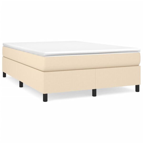vidaXL Boxspringbettgestell Creme 140x200 cm Stoff