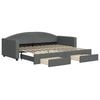 vidaXL Tagesbett Ausziehbar mit Schubladen Dunkelgrau 90x200 cm Stoff
