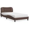 vidaXL Bett mit Matratze "Hvar" Braun 100x200 cm Kunstleder