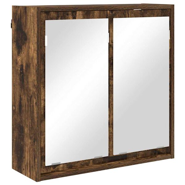 vidaXL Badezimmerspiegelschrank Ger&auml;ucherte Eiche 60 x 20 x 60 cm
